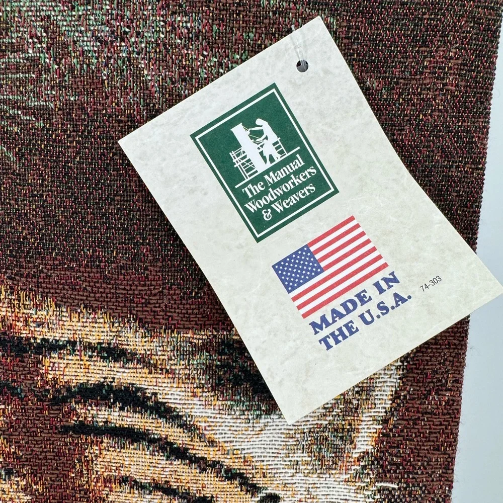 Wildlife Safari Brown Tapestry Decor set of 2 zebra tigers wall hangers woven